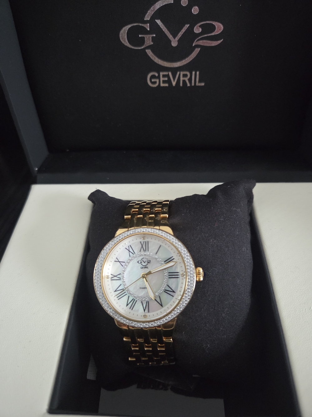 EVRI Gold-Tone Women's Watch with Mother-of-Pearl Dial